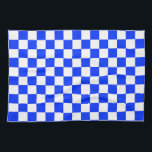 Blauweißes Schachbrettmuster für den Karo Geschirrtuch<br><div class="desc">Muster für blau-weiße Karo,  gekreuzte geometrische Quadrate</div>