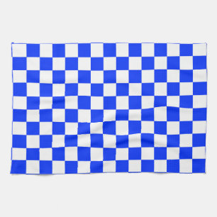 Blauweißes Schachbrettmuster für den Karo Geschirrtuch