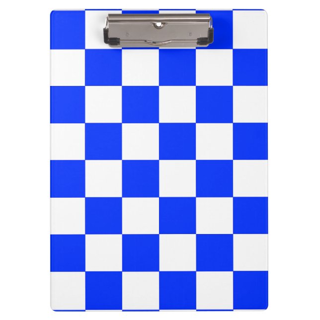 Blauweißes Schachbrettmuster für den Karo Klemmbrett (Vorderseite)