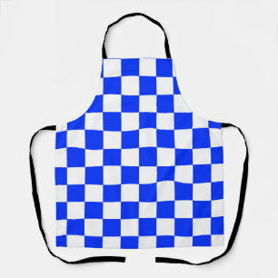 Blauweißes Schachbrettmuster für den Karo Schürze