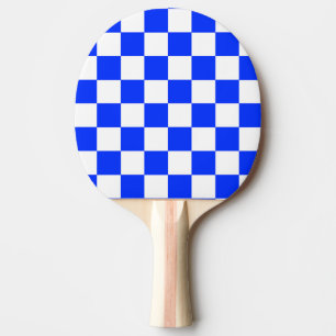 Blauweißes Schachbrettmuster für den Karo Tischtennis Schläger