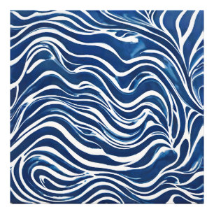 Blauweißes Swirl-Muster 06 Fotodruck