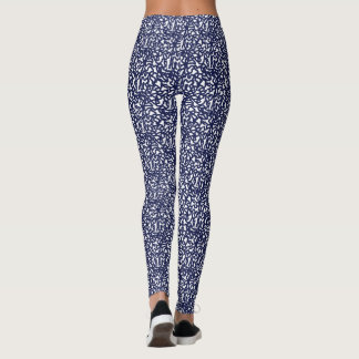 Blauweißes, zackiges Design Leggings