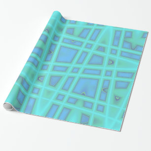Blauwelle Modernes geometrisches Abstraktes Muster Geschenkpapier