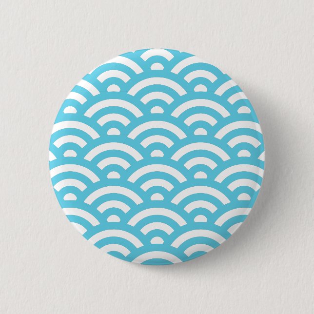 Blauwellenmuster Button (Vorderseite)