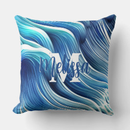 Blauwellenmuster Kissen