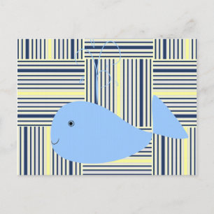 Blauwhale Gelbe Streifen auf der Postkarte