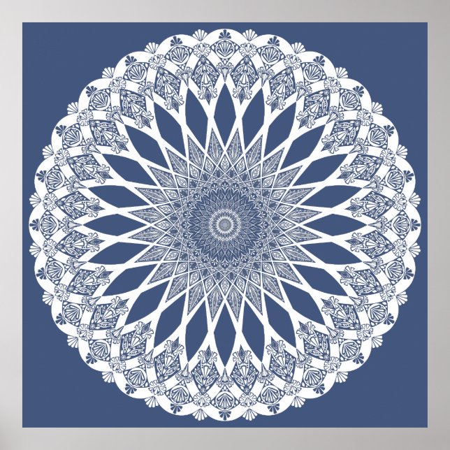 Blauwhale Hai Tristyns Mandala Poster (Vorne)