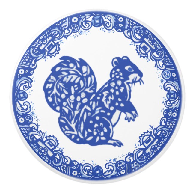 Blauwilddesign Eichhörnchen Wirbelsäule rechts Keramikknauf (Vorderseite)