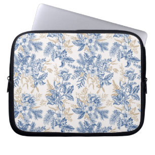 Blauwintermuster für Vintage Blume Laptopschutzhülle