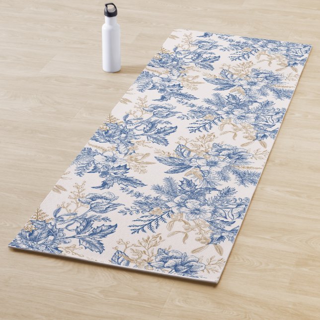 Blauwintermuster für Vintage Blume Yogamatte (Beispiel)