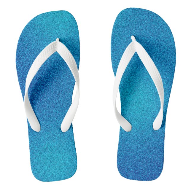 Blauzunge Glitzer, Paar Flip Flops (Fußbett)