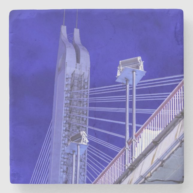 Blauzungenkugel Steinuntersetzer (Vorderseite)