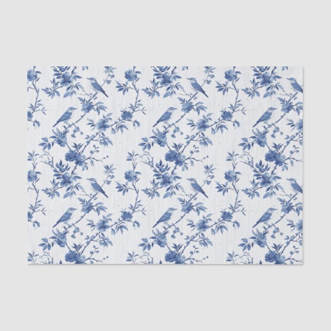 Blauzungenkulptur mit Vögeln Seidenpapier (Vorderseite)
