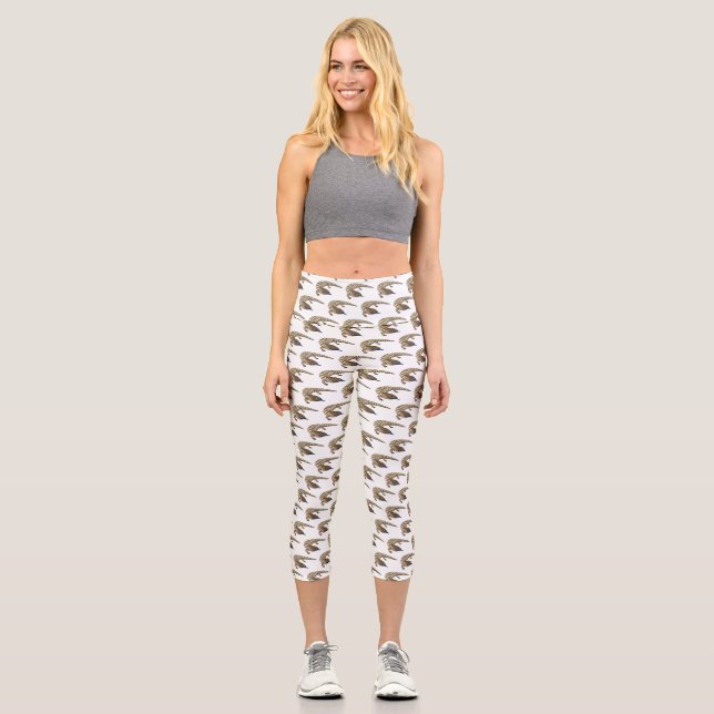 Blauzungenreptilierer Cartoon Capri Leggings (Vorderseite)