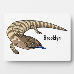 Blauzungenreptilierer Cartoon Fotoplatte