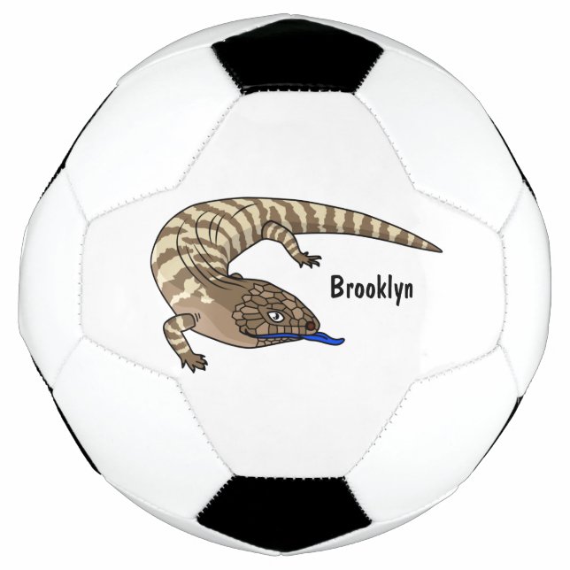 Blauzungenreptilierer Cartoon Fußball (Vorderseite)