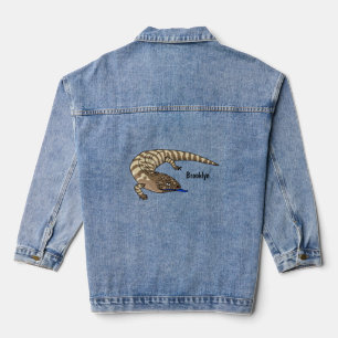 Blauzungenreptilierer Cartoon Jeansjacke