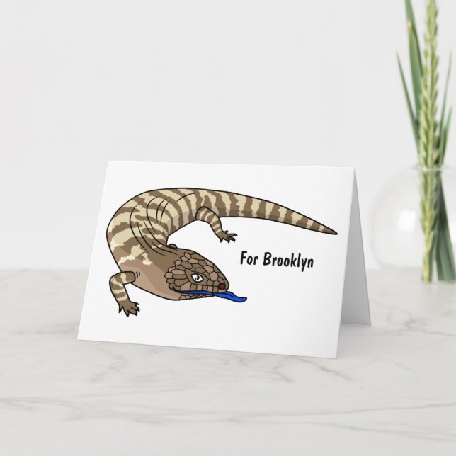 Blauzungenreptilierer Cartoon Karte (Vorderseite)