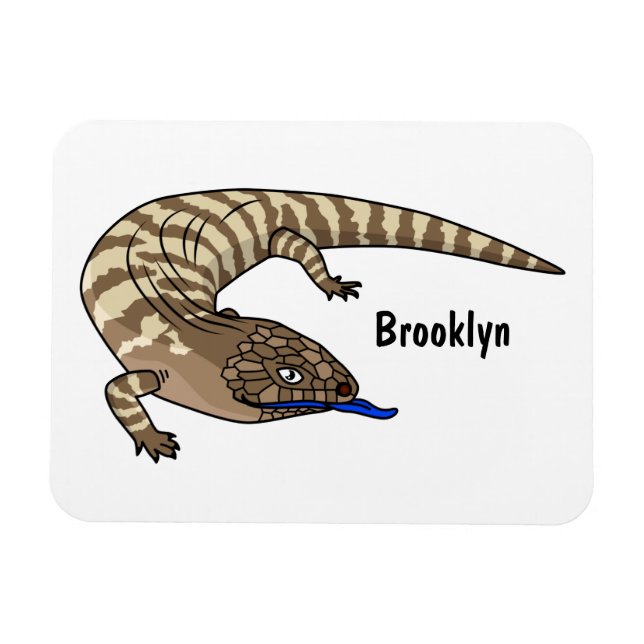 Blauzungenreptilierer Cartoon Magnet (Horizontal)