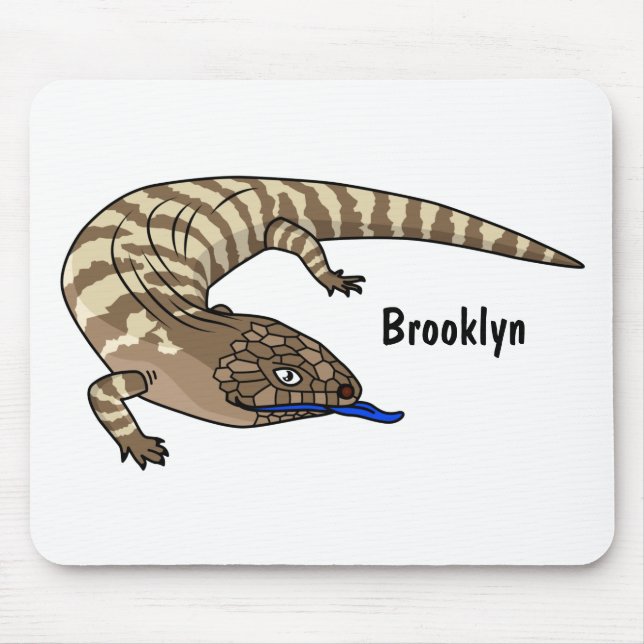 Blauzungenreptilierer Cartoon Mousepad (Vorne)