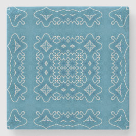 Blauzungentafel Muster - komplizierte Geometrie Steinuntersetzer