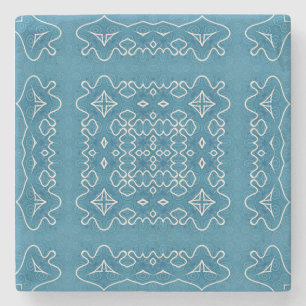 Blauzungentafel Muster - komplizierte Geometrie Steinuntersetzer