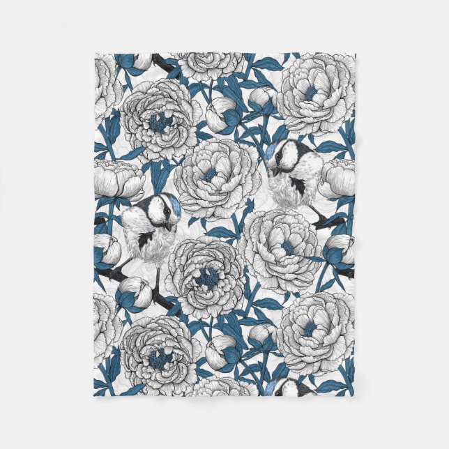 Blauzungenvögel Fleecedecke (Vorderseite)