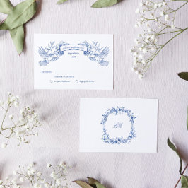 Blauzungenvögel Hochzeit RSVP Karte