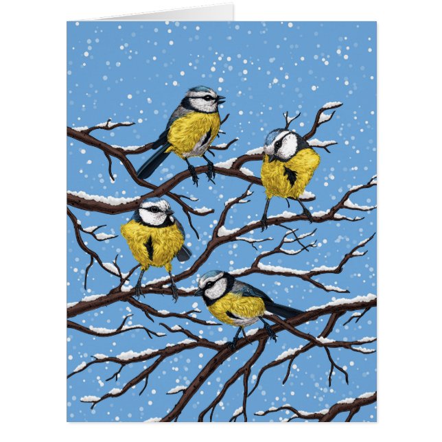 Blauzungenvögel im Winter (Vorderseite)