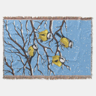 Blauzungenvögel im Winter Decke