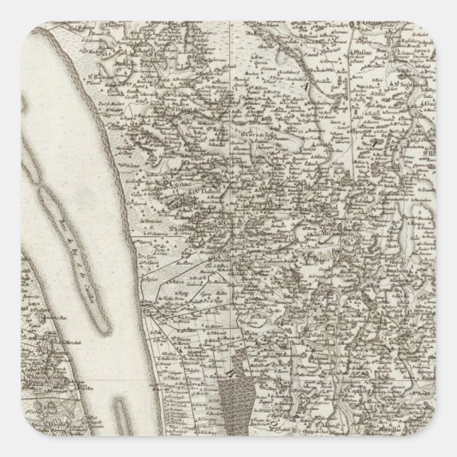 Blaye Quadratischer Aufkleber (Vorderseite)