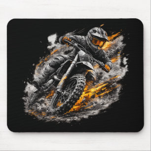 Blaze Rider Motocross Dirt Bike Action Design Mousepad