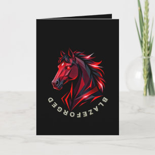 BlazeForge Roter Pferd Grußkarte Karte
