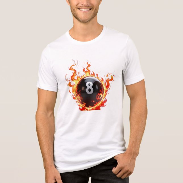 Blazing 8 Ball - Fiery Pool Ball Illustration Tri-Blend Shirt (Vorderseite)