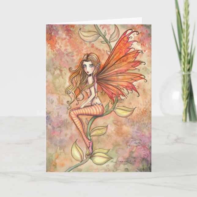 Blazing Autumn Fairy Greeting Card Karte (Vorderseite)