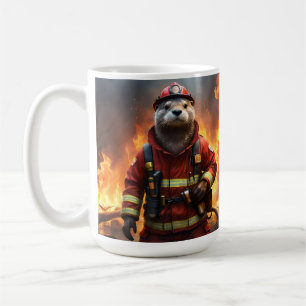 **"Blazing Brawn: The Otter Firefighter"*** Kaffeetasse