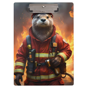 **"Blazing Brawn: The Otter Firefighter"*** Klemmbrett