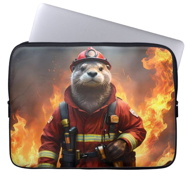 **"Blazing Brawn: The Otter Firefighter"*** Laptopschutzhülle (Vorderseite)