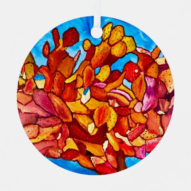 Blazing Cactus Metal Ornament (Vorderseite)