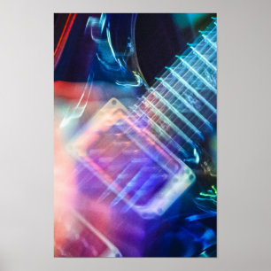Blazing Electric Guitar Poster