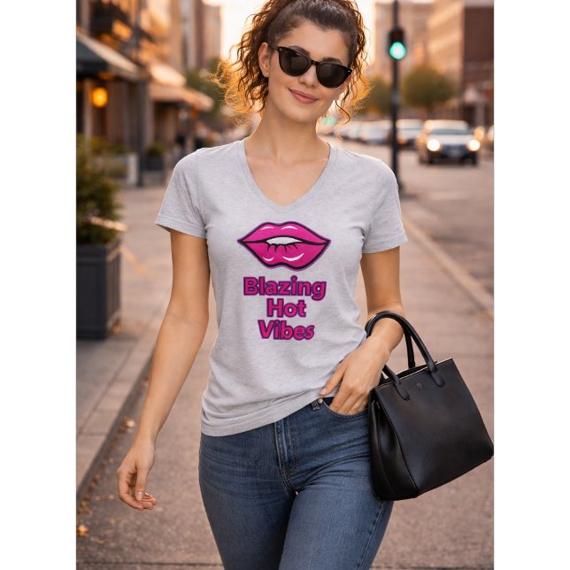 Blazing Hot Vibes Women's Basic V-Neck T - Shirt v (Von Creator hochgeladen)