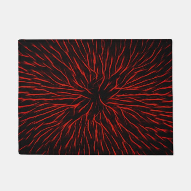 Blazing Red Hot Fire Sparkler Abstrakt Fußmatte (Vorderseite)