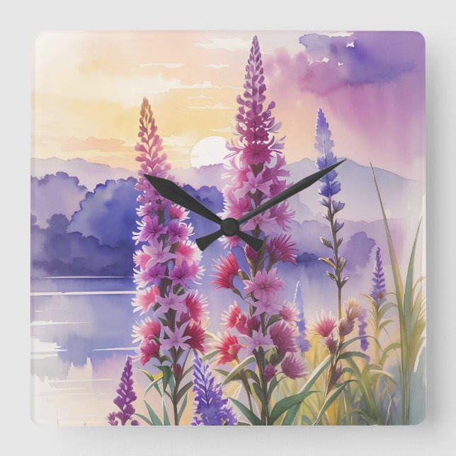 Blazing Star Beauty Quadratische Wanduhr (Vorderseite)