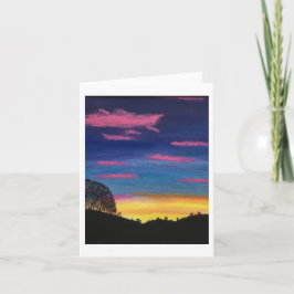 Blazing Sunset Folded Note Card Karte