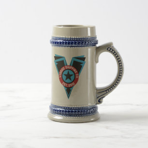 Blck u. blaues Bier Stein Bierglas