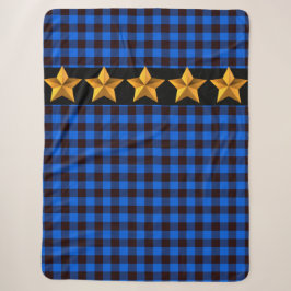 Ble & Black Buffalo Kariert mit Gold Stars Sherpadecke