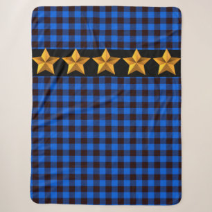 Ble & Black Buffalo Kariert mit Gold Stars Sherpadecke