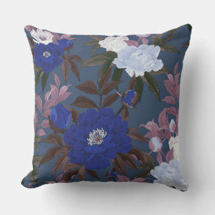 Blé Floral bleu Coussin décoratif