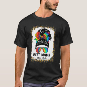 Bleach Best Mama Ever Gefärbte Krawatte Messy Bun T-Shirt